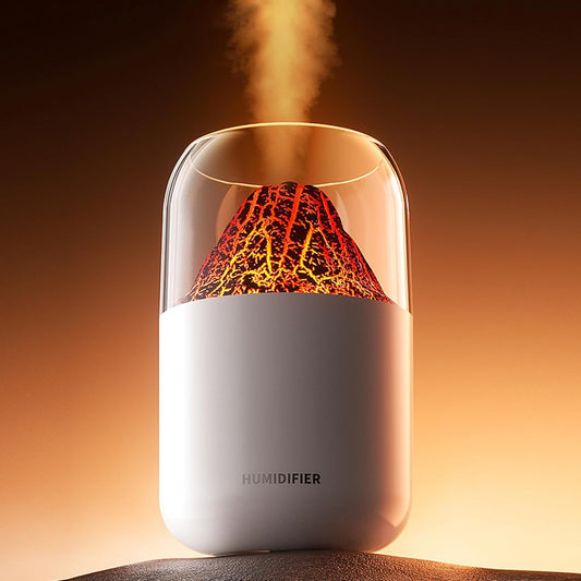 Mistyc: 300ml Mini Volcano Humidifier with USB Power, Dual Mist Modes & Auto Shut-Off for Home, Office & Travel