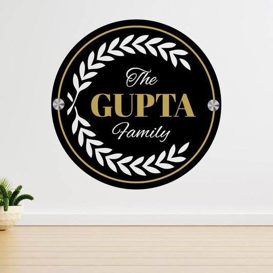 Webelkart Antique Acrylic Customised Family House Name Plate For Home Entrance Outdoor - Black, Door name plates | Name Plate