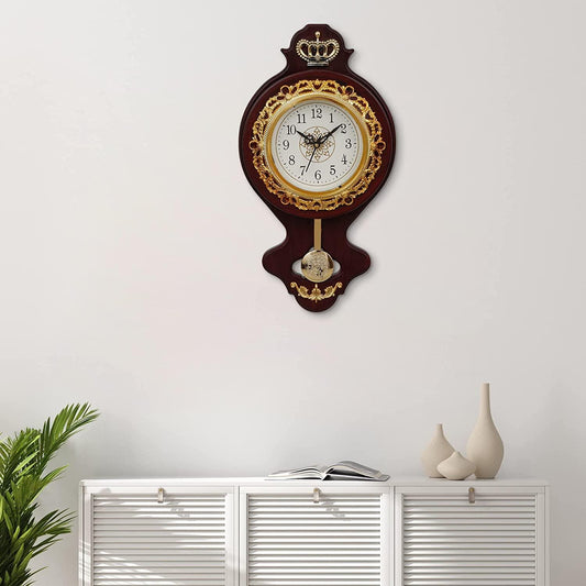Webelkart Designer Mecca Madina Allah Plastic Pendulum Wall Clock