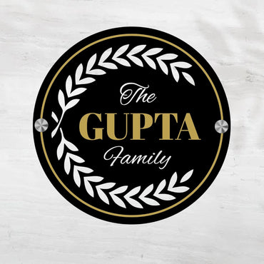 Webelkart Antique Acrylic Customised Family House Name Plate For Home Entrance Outdoor - Black, Door name plates | Name Plate