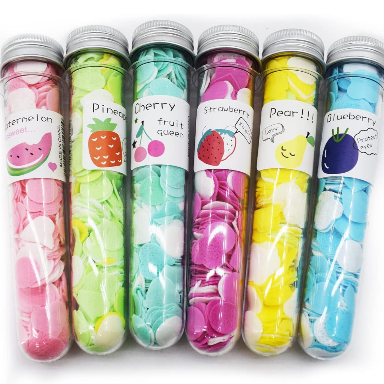 FruityClean: Cute Travel-Friendly Hand Soap Paper Flake Tubes (Set of 3) – Perfect for On-the-Go Hygiene