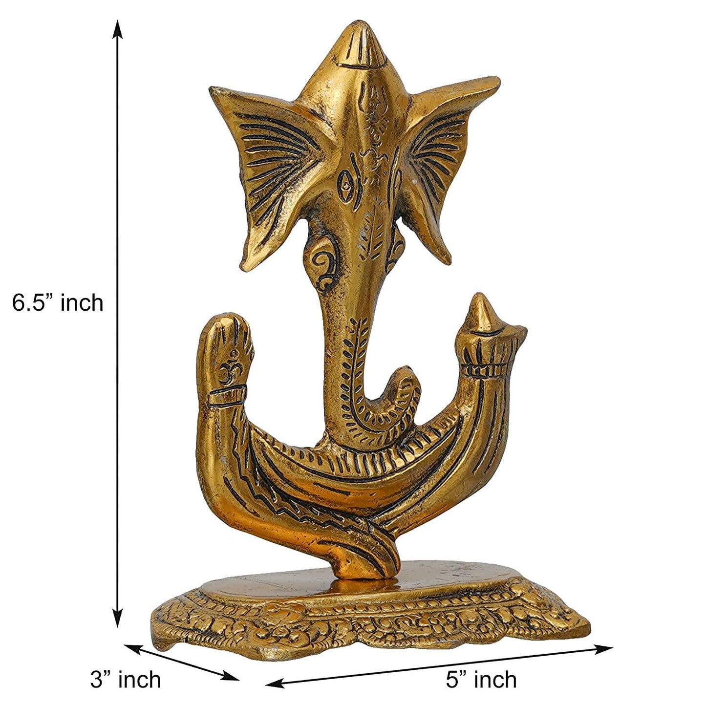 Webelkart Premium Metal Gold Finish Invisible Ganesha Idol Statue for Home and Office Decor| Ganesha Murti for Home (6.5 Inches)