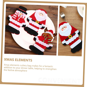 set of 3 Pcs Christmas Cutlery Holder