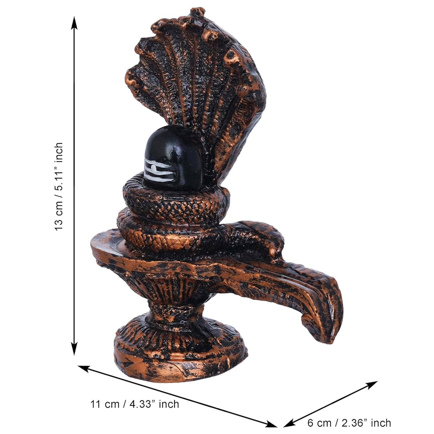 Webelkart Premium Shivling with Sheshnag Showpiece for Pooja & Gift, Shiva Statue Idol, Mahadev Murti, Lord Shankara for Home Decor (Shiva with Sheshnag)