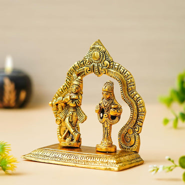 Webelkart Premium Gold Plated Radha Krishna Idol Statue for Home/Office Decor| Radha Krishna Ji Ki Murti for Temple Decor(5" Inches, Metal)