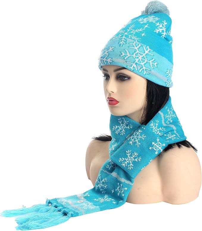 Snowflick LED hat & Scarf, Christmas Light Up