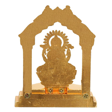 Webelkart Premium Goddess Laxmi Ji Gold Plated Statue - Idol for Car Dashboard, Home, Office Décor, Gifting Decorative Showpiece, Temple Gift (Aluminium, Golden)-4 x 3.2 in