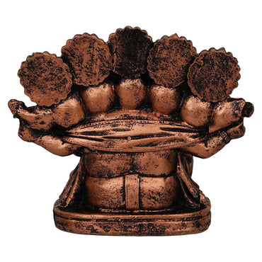 Webelkart Polyresin Panchmukhi Ganesha Idol Statue for Car Dashboard, Home Temple and Office |5 x 5 x 2 Inches , Copper