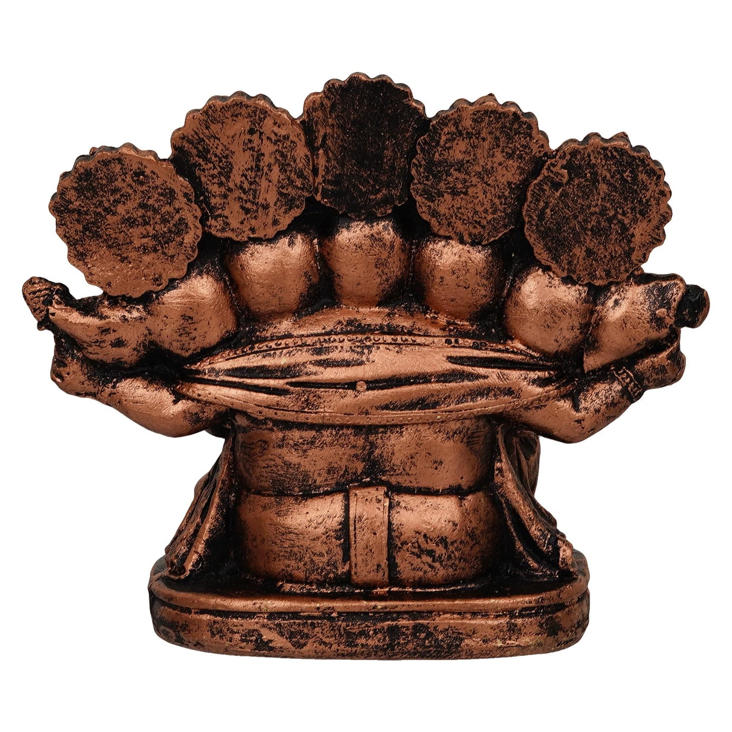 Webelkart Polyresin Panchmukhi Ganesha Idol Statue Showpiece for Car Dashboard, Home Temple and Office |5 x 5 x 2 Inches , Copper