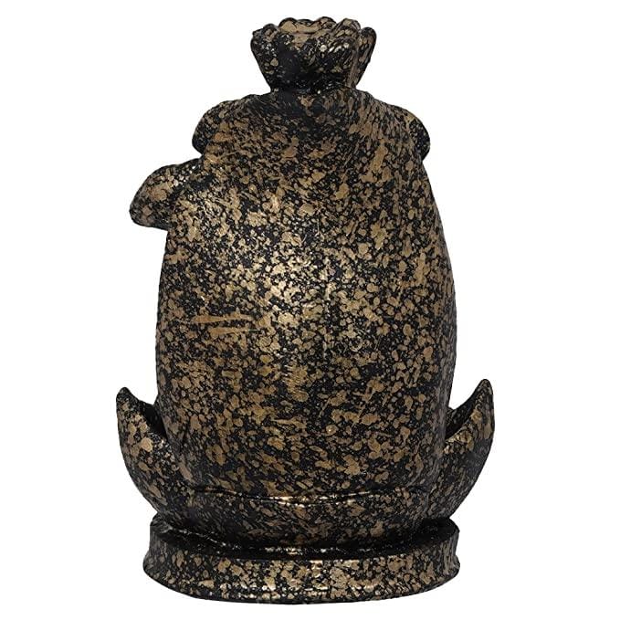 Webelkart Polyresin Shivling Backflow Smoke Incense Holder/Smoke Fountain for Home with Free10 Scented Incense Cones| Shiva Smoke Fountain | Shivling for Home Puja (Black,Gold 7 Inches)