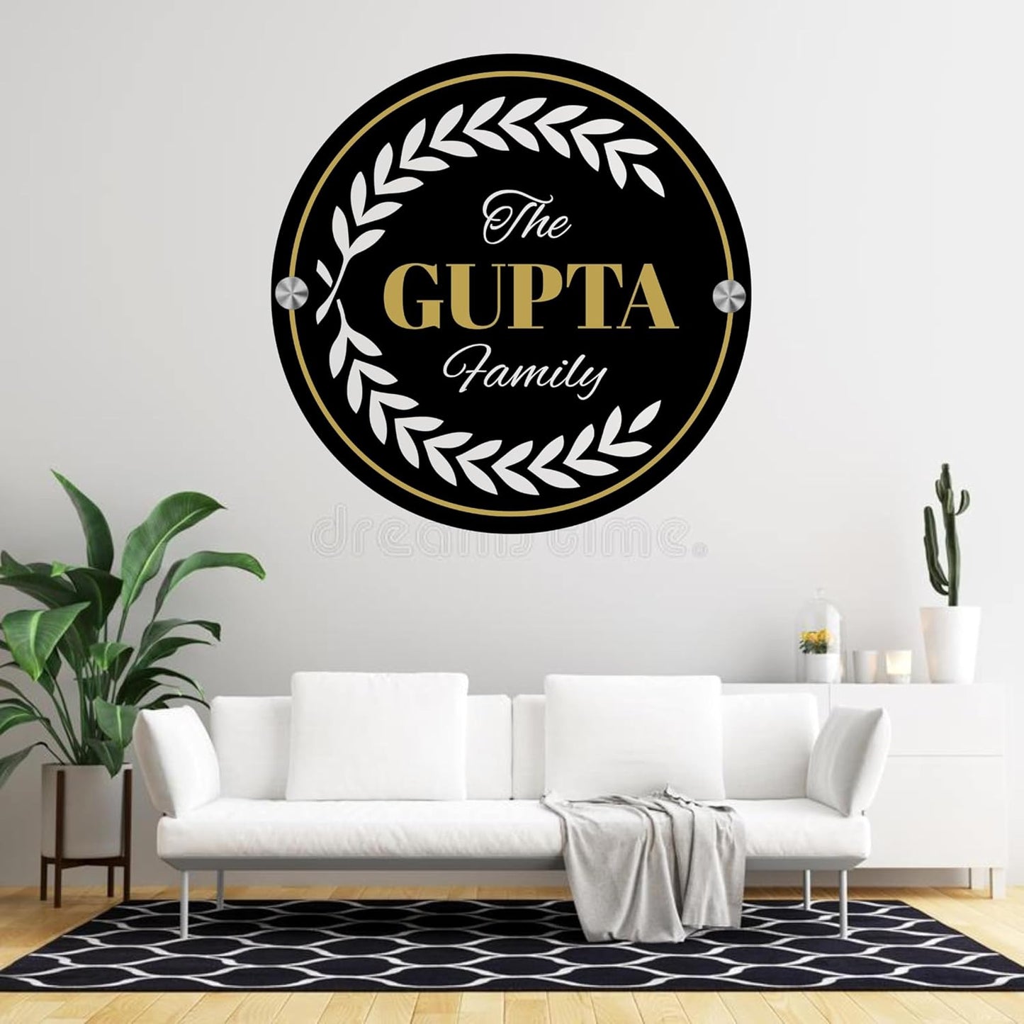 Webelkart Antique Acrylic Customised Family House Name Plate For Home Entrance Outdoor - Black, Door name plates | Name Plate