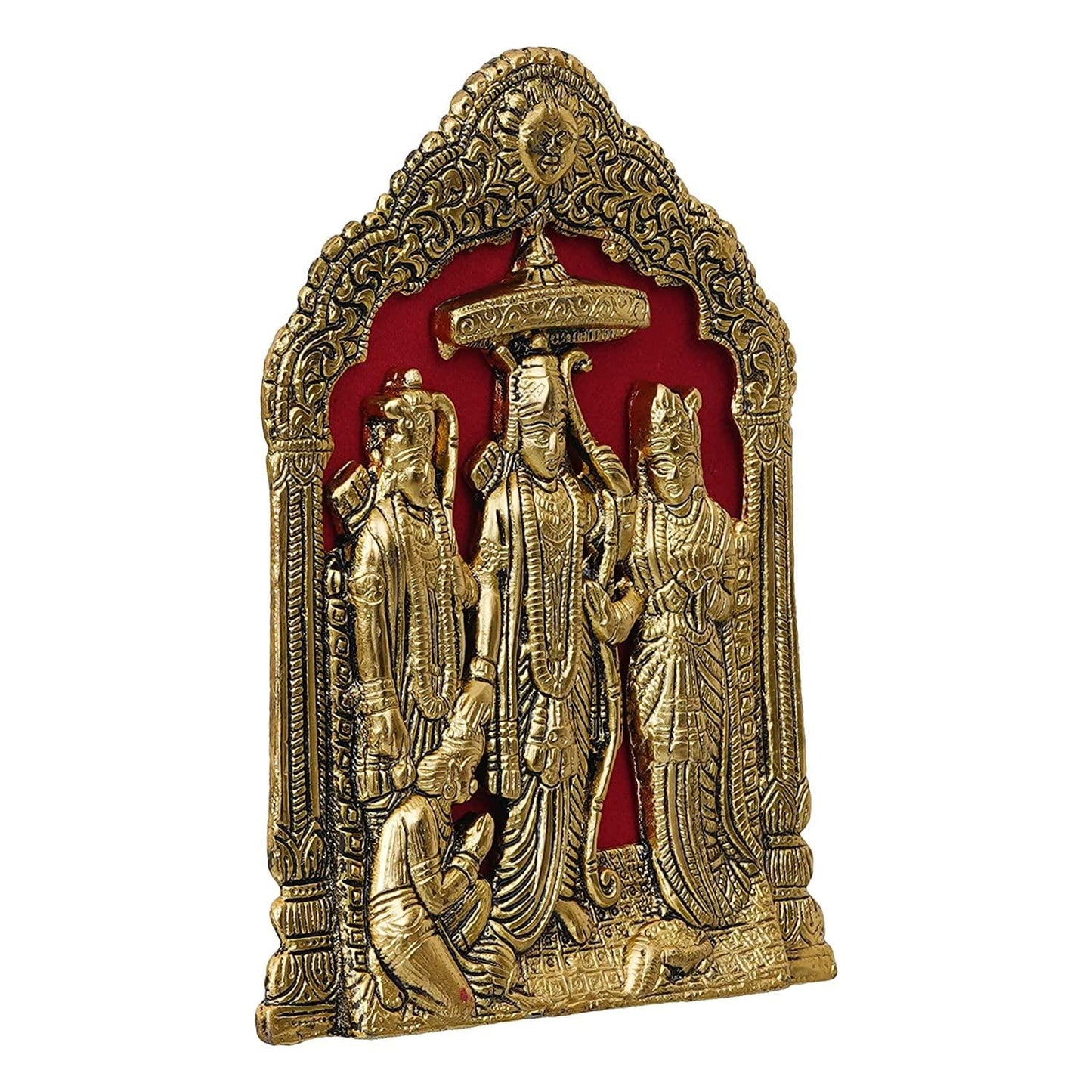 JaipurCrafts Premium Metal Ram Darbar Idol Statue for Home and Office Decor | Ram Darbar Murti for Home (8.5 Inches , Gold)