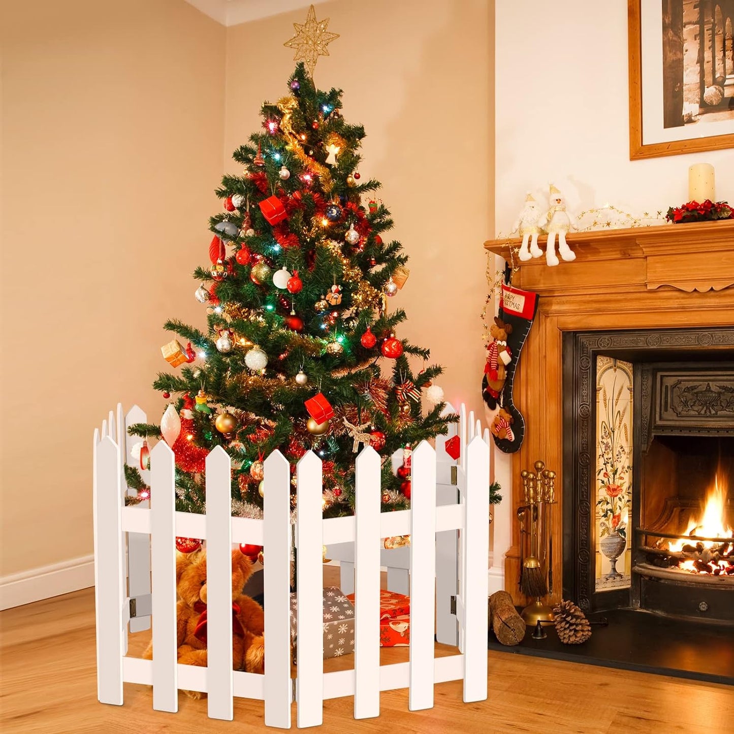 Christmas Tree Fences White Wooden