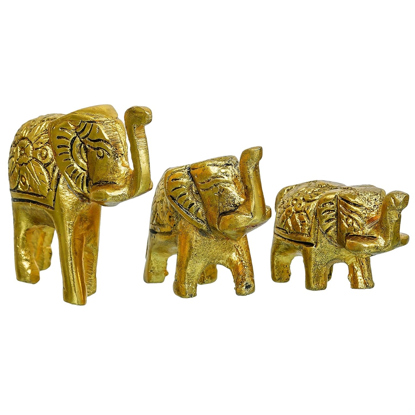 Webelkart Premium Set of 3 Elephant Family Statue Showpiece for Home Decor, Animal Figurines for Office |Table & Gift Article,Fengshui Vastu Lucky Decorative Items