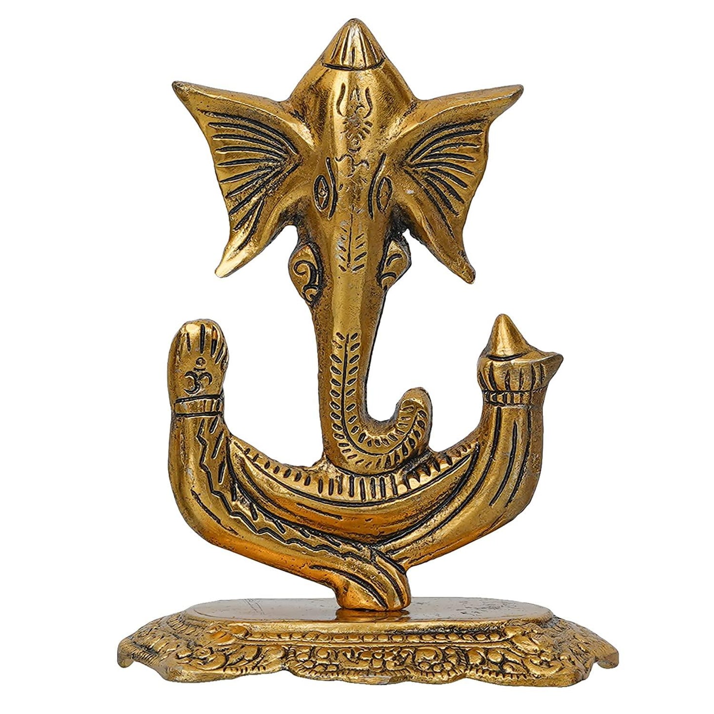 Webelkart Premium Metal Gold Finish Invisible Ganesha Idol Statue for Home and Office Decor| Ganesha Murti for Home (6.5 Inches)