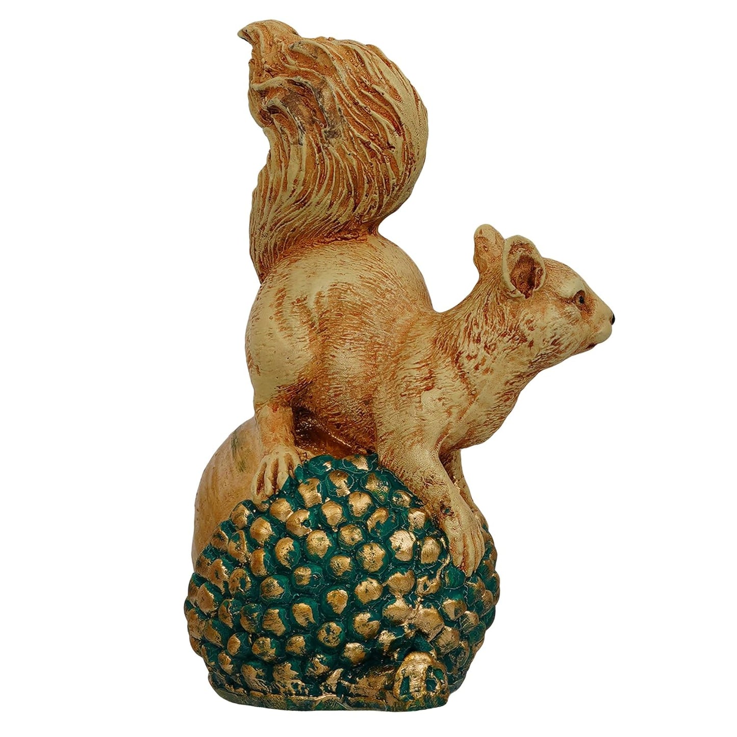 Webelkart Premium Sitting Squirrels Polyresin Showpiece for Home and Office Decor (6.4 x 4 x 3 Inches, Multicolour)