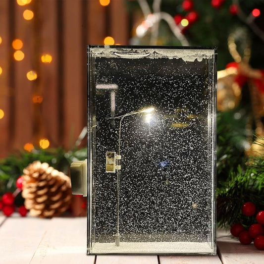 Vibey: DIY Street Lamp Snow Globe with Warm LED Night Light, Handmade Falling Snow Effect for Christmas, Birthday & Festive Desktop Décor