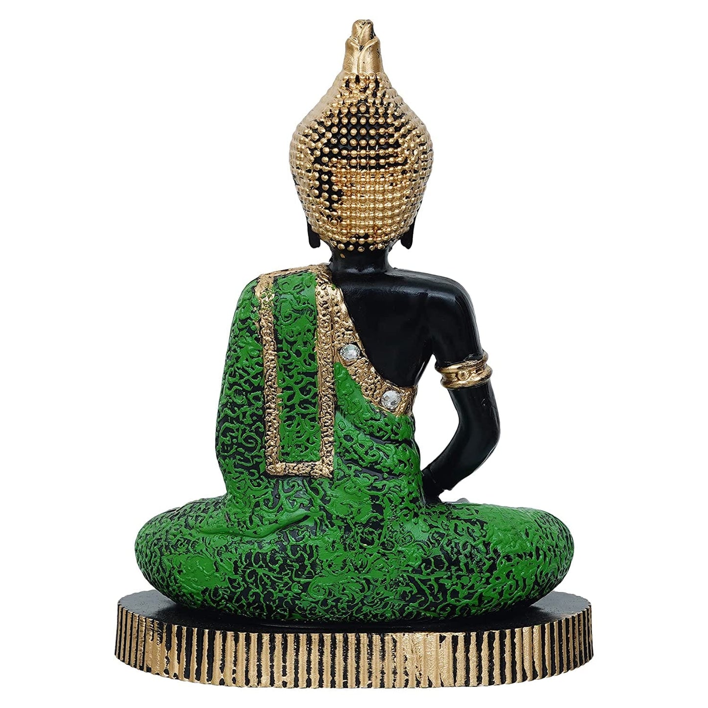 Webelkart Premium Meditating Sitting Gautam Buddha Idol Statue Showpiece for Home/Office Decor/Living Room Decor (8.5 Inches, Plastic) (Green)