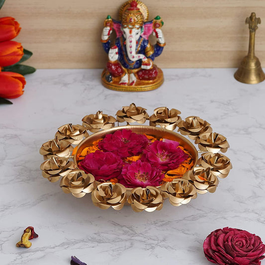 Webelkart Premium Decorative Flower Urli Bowl for Home Decor| Tealight Candle Holder for Home and Table Decor (9 Inches)