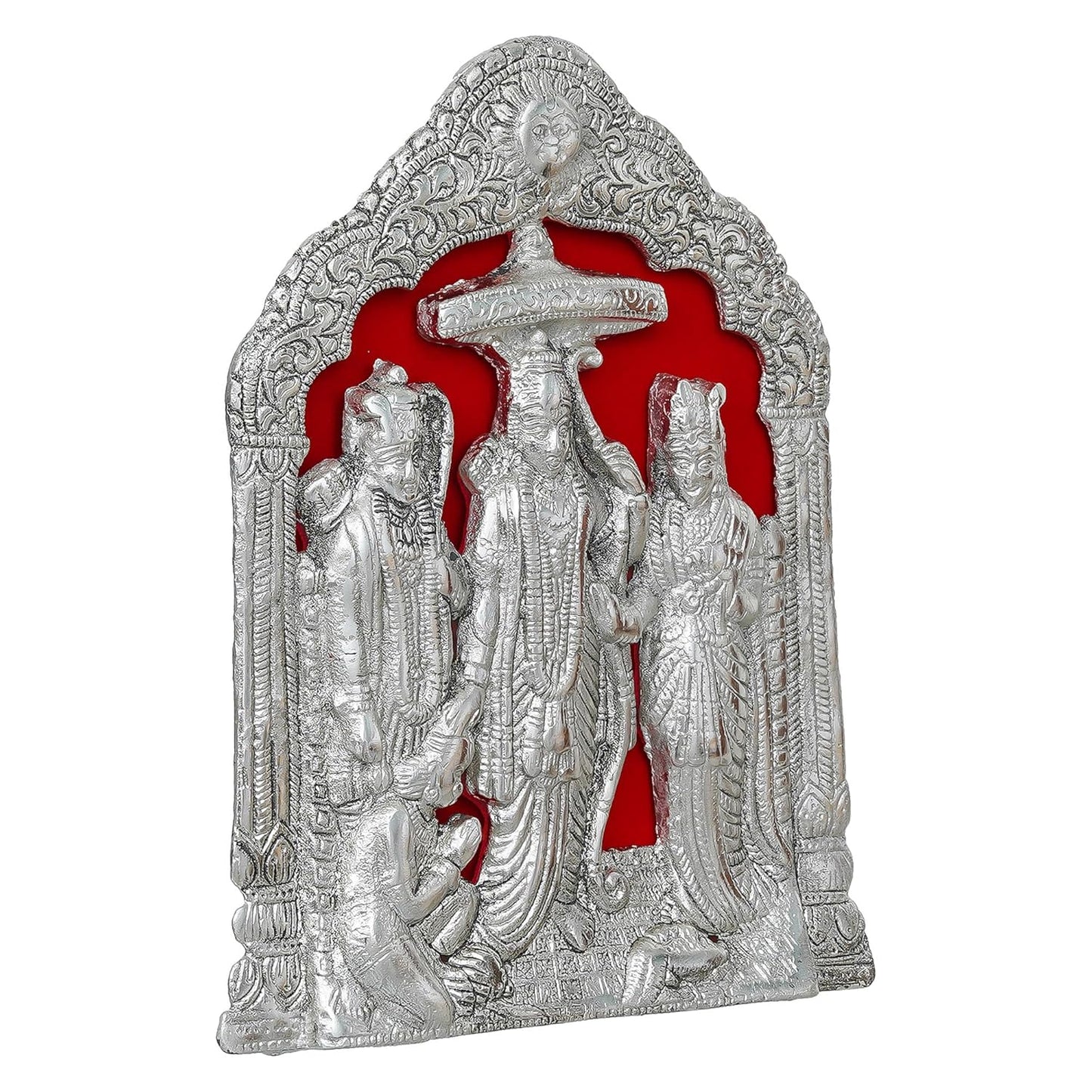 Webelkart Premium Metal Lord Ram Ji/Ram Darbar Idol Statue for Home and Office Decor, Ramdarbar Showpiece for Temple,Pooja Idol,Ram Darbar Murti,Ram Sita Laxman Hanuman for Puja