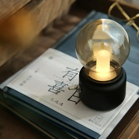 RetroGlow: Vintage-Style USB Rechargeable LED Bulb with Warm White Light for Night Lamp & Desk Décor