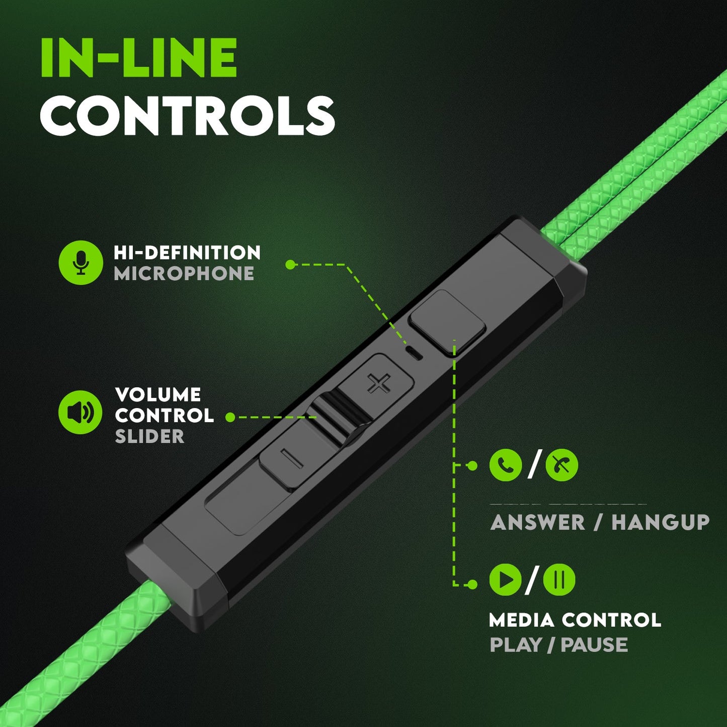 SpinBot BattleBudz C20 Wired in Ear Type C Gaming Earphones with LED Light |10mm Drivers| in-line Media Controls| Carry Case