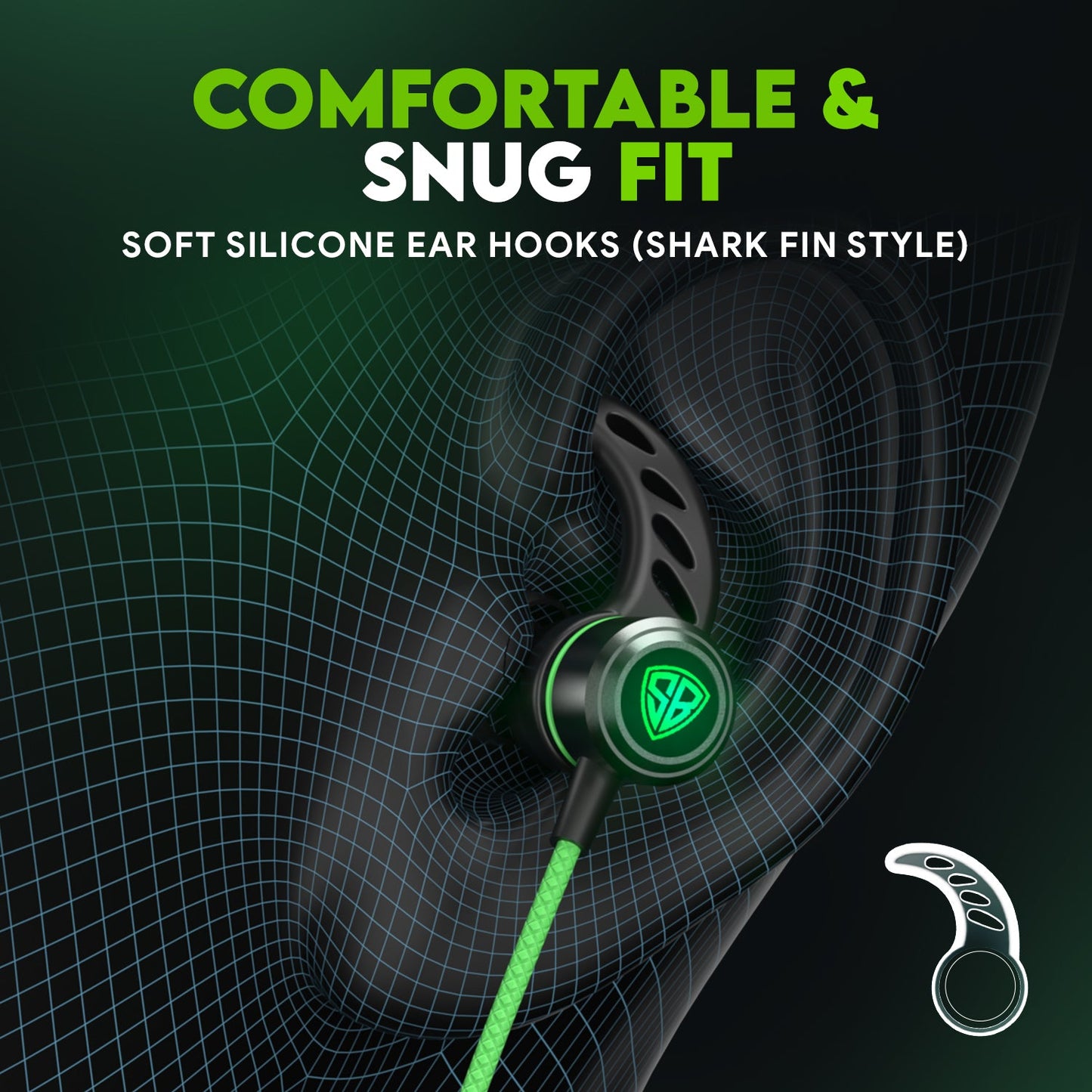 SpinBot BattleBudz C20 Wired in Ear Type C Gaming Earphones with LED Light |10mm Drivers| in-line Media Controls| Carry Case