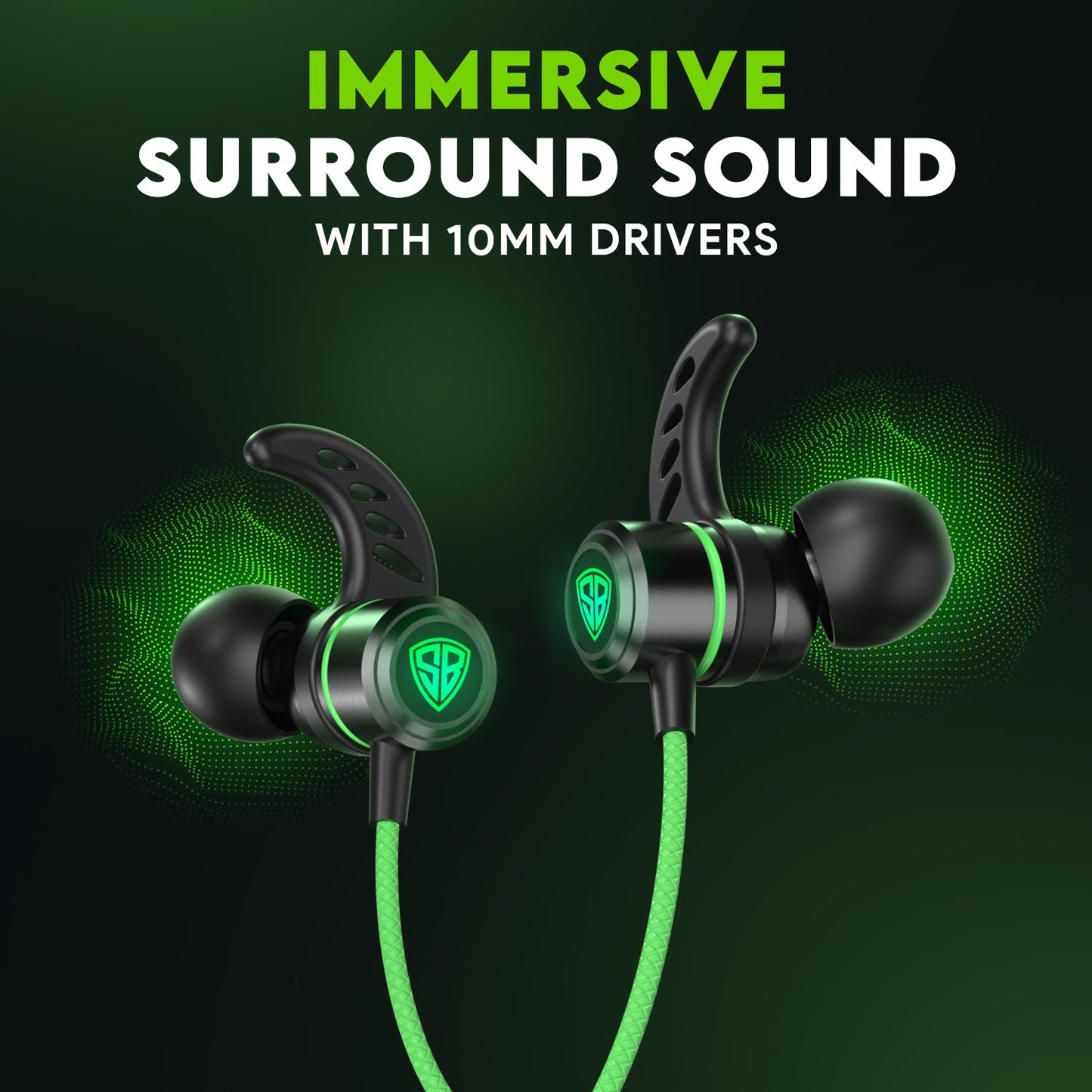 SpinBot BattleBudz C20 Wired in Ear Type C Gaming Earphones with LED Light |10mm Drivers| in-line Media Controls| Carry Case