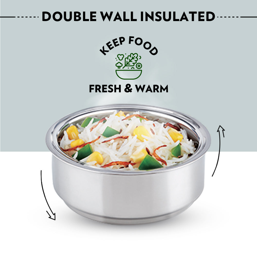 Borosil Carryfresh Lunchbox, Set of 2, Flat (Medium), 280ml