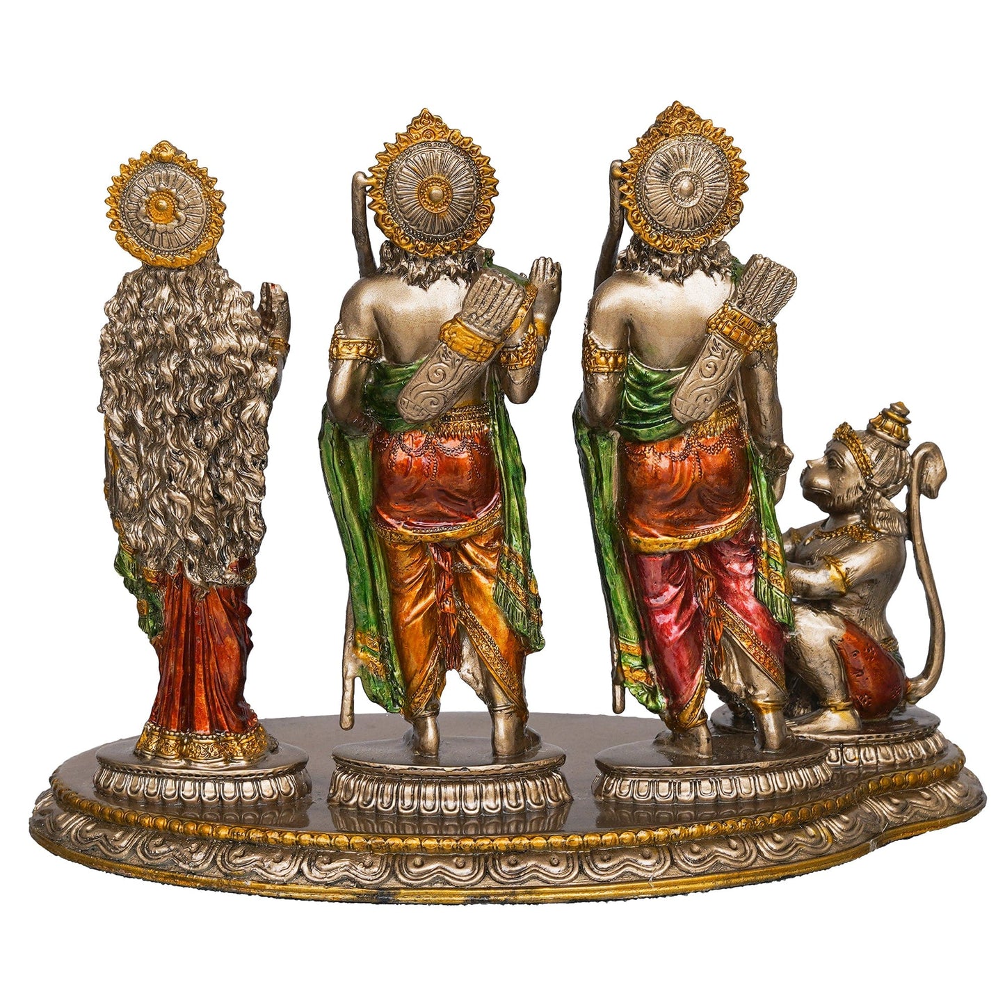 JaipurCrafts Premium Bronze Finish Ram Darbal Idol Statue Showpiece for Home Decor | Ram Darbar Murti | Ram Parivar Statue for Home Decor (9 Inches, ColdCast Resin)