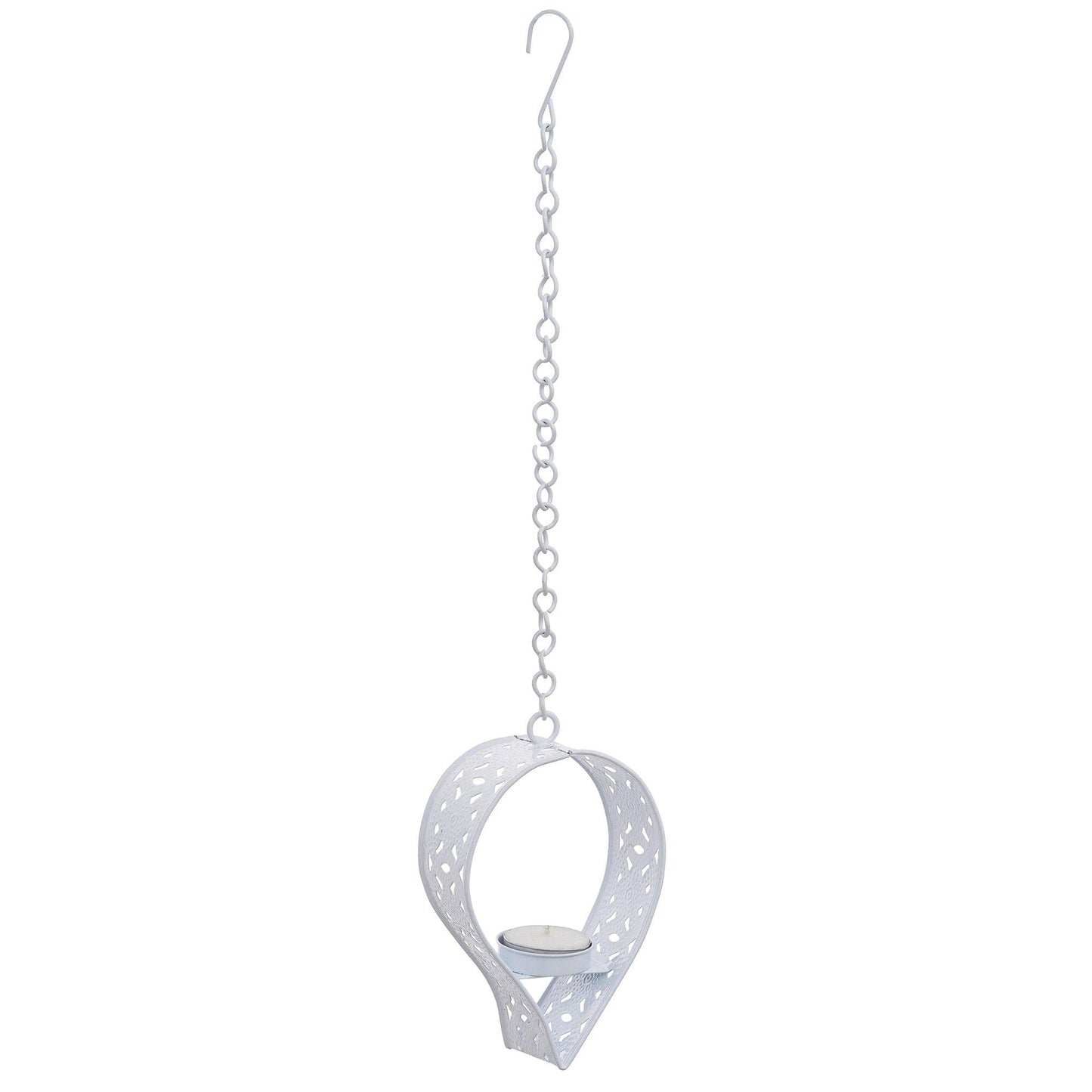 Webelkart®️ Premium Leaf Shape Iron Tealight Candle Holder for Home and Office Decor| Candle Holder for Diwali and Christmas Decorations (6 inches, White)