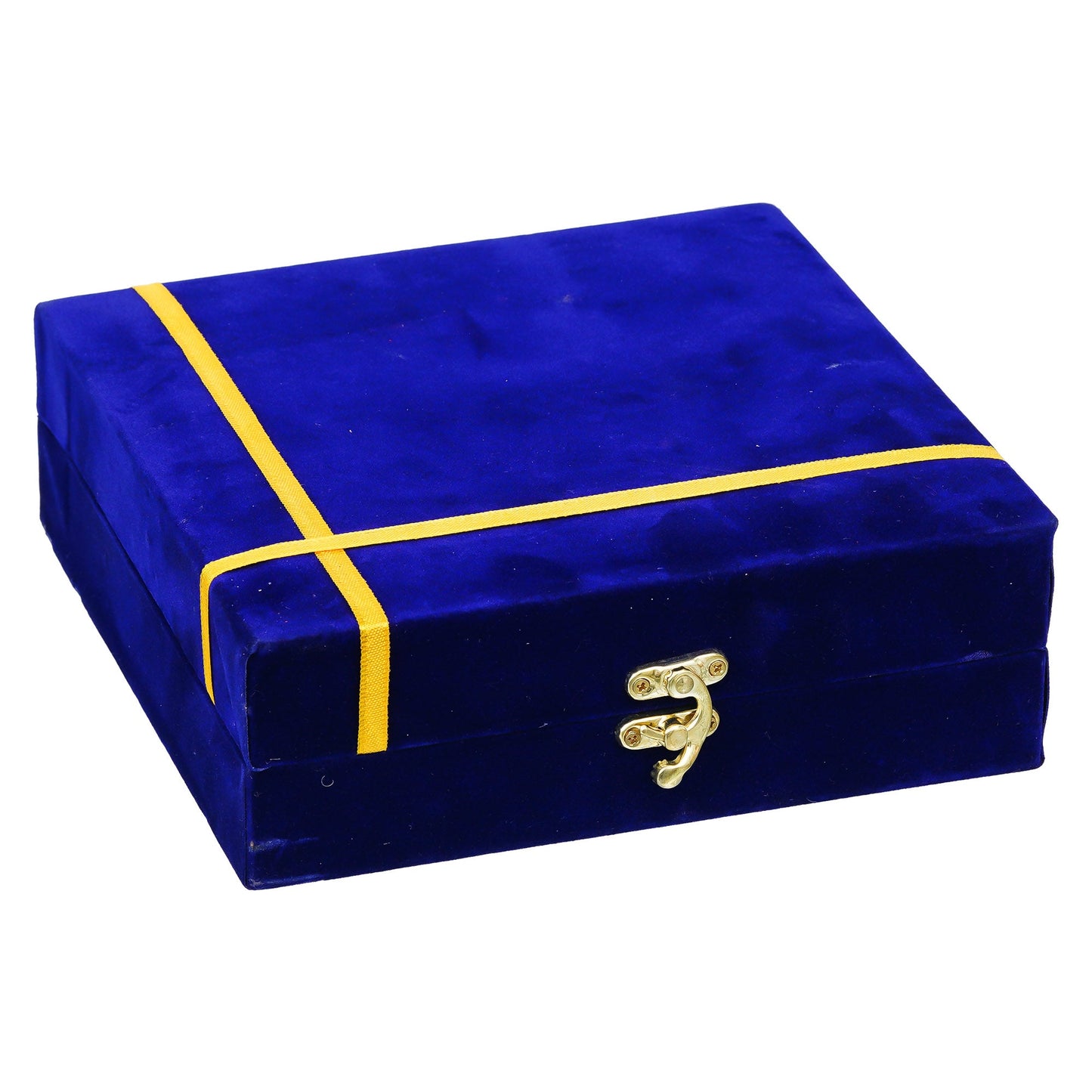 Webelkart Premium Silver Plated Swastik Pooja Thali Set with Velvet Box for Diwali Poojan/Pooja Room/Diwali Gifting |ReturnGift,Thali Set for Puja.( 8" Inches)