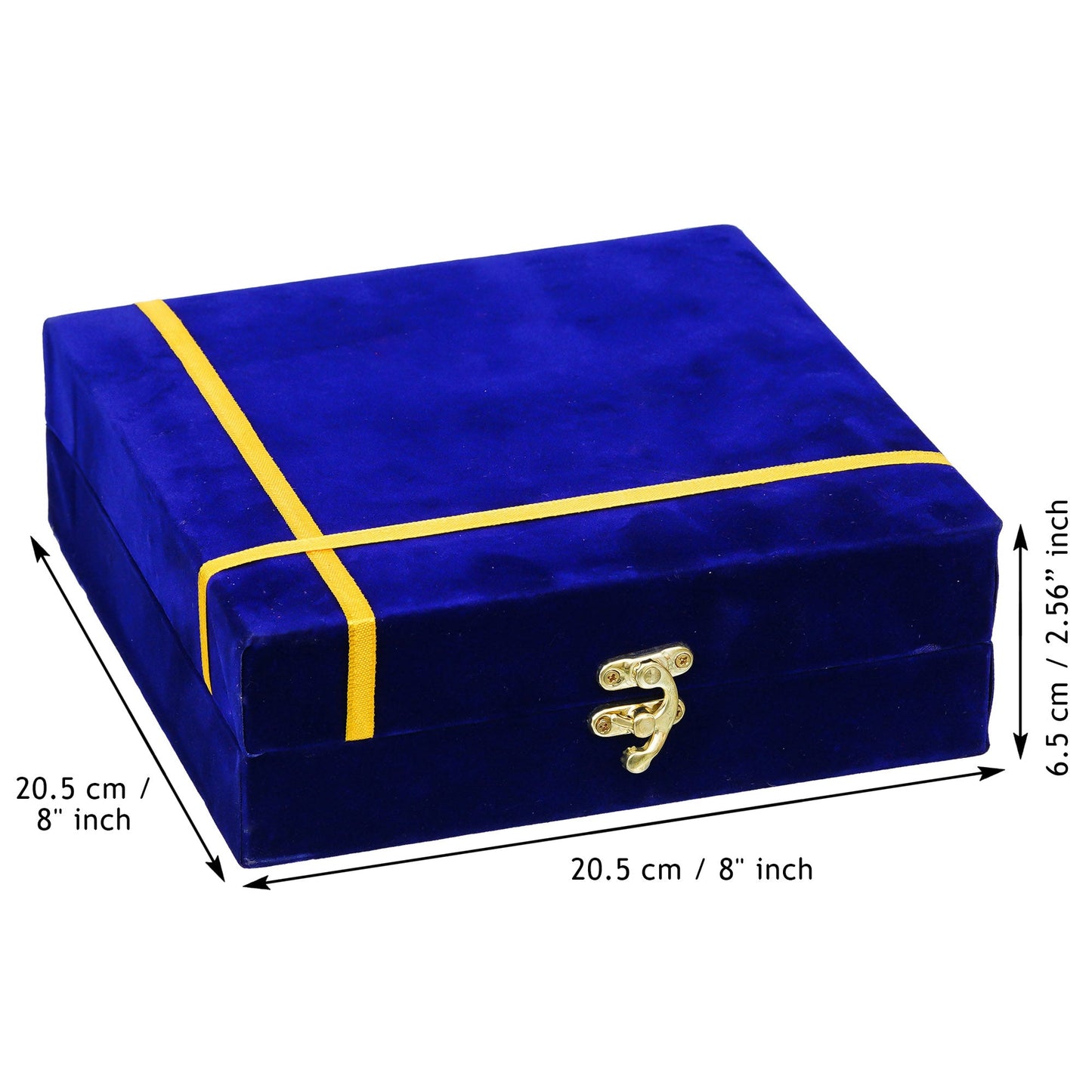 Webelkart Premium Silver Plated Swastik Pooja Thali Set with Velvet Box for Diwali Poojan/Pooja Room/Diwali Gifting |ReturnGift,Thali Set for Puja.( 8" Inches)