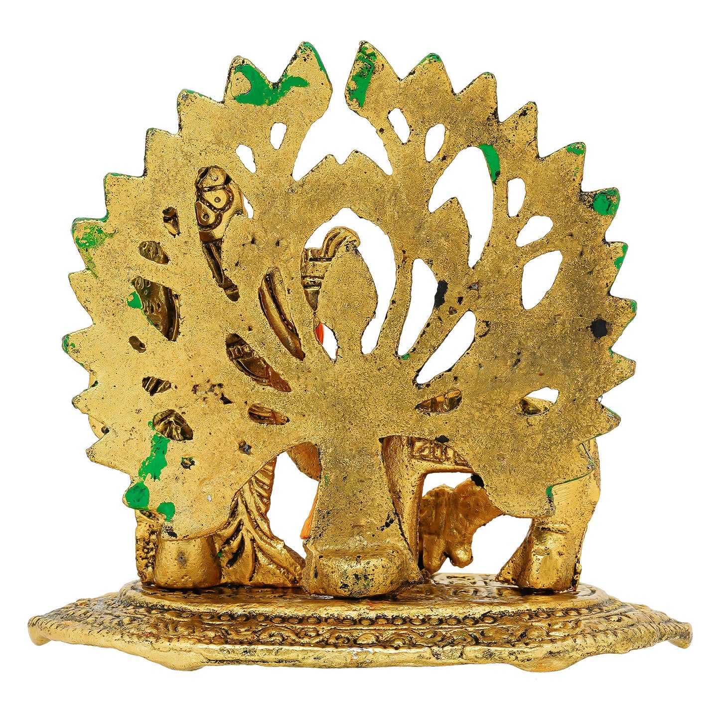 Webelkart Premium Metal Radha Krishna Idol with Cow Showpiece for Home/Office Decor| Radha Krishna Statue | Radha Krishna Murti for Temple Decor Pooja Article Decoration Item (4.15" Inches)