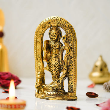 Webelkart Antique Metal Ram Lalla Statue for Car Dashbord and Home/Office Decor| Ram Lalla Idol Ayodhya Shree Ram Murti Showpiece, Ram Lalla Ji ki Murti,Home Decoration Item (6.5" Inches)