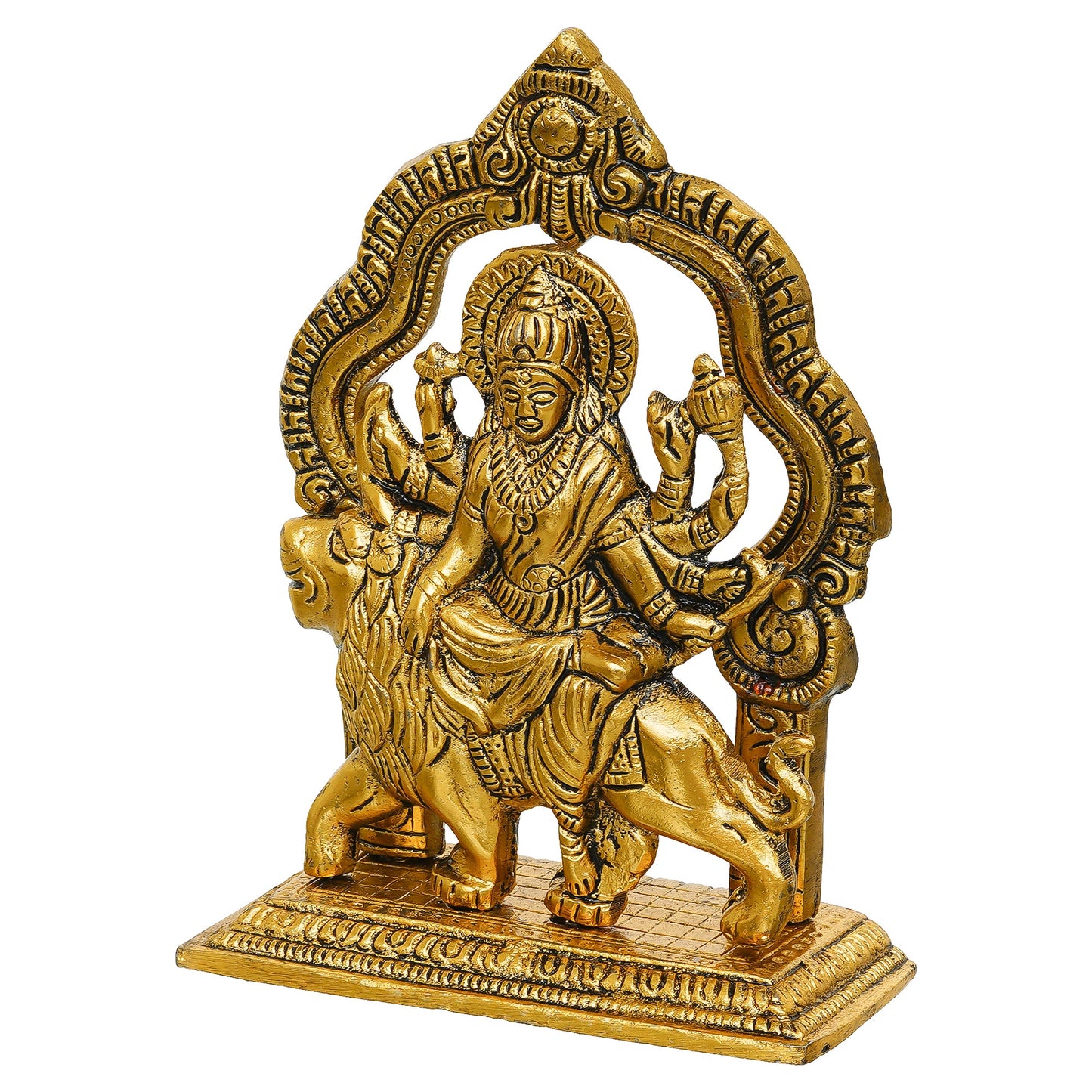 Webelkart Premium Metal Maa Durga MATA Rani Sherawali Murti Idol for Temple,MATA Rani Murti for Office Desk,Sherawali MATA Idol for Car Dashboard (6.50" Inches)