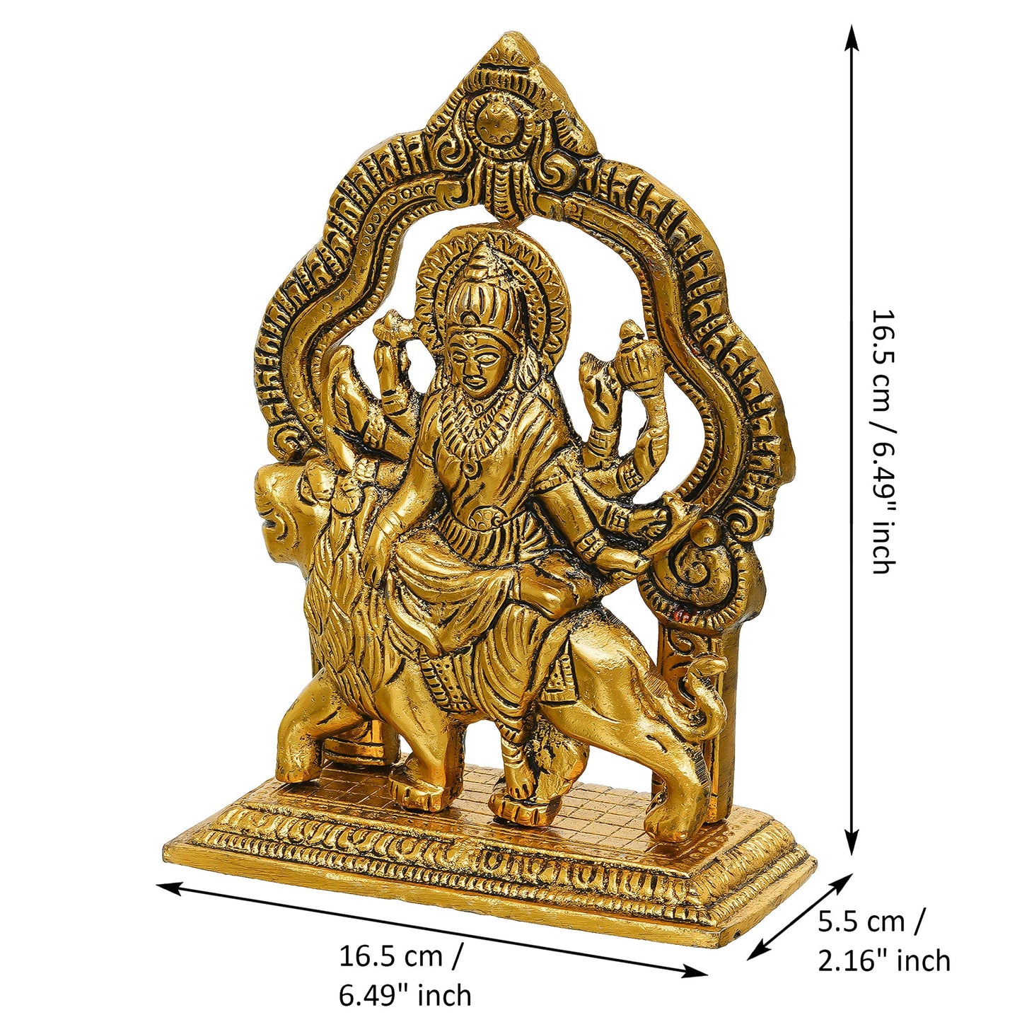 Webelkart Premium Metal Maa Durga MATA Rani Sherawali Murti Idol for Temple,MATA Rani Murti for Office Desk,Sherawali MATA Idol for Car Dashboard (6.50" Inches)