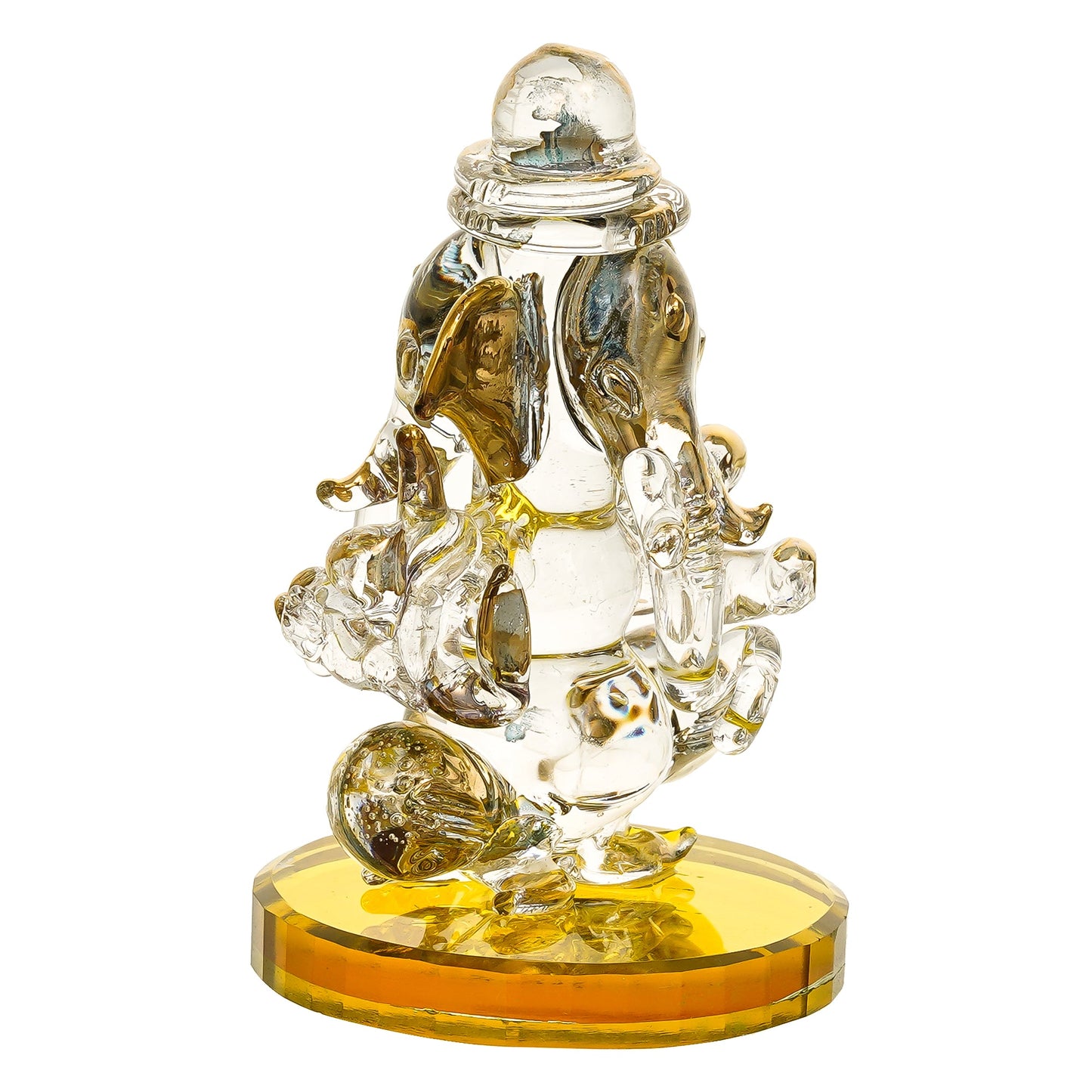 Webelkart Premium Dubble Side Crystal Ganesha Statue Decorative Showpiece,Ganesha Murti for Temple Decor Ganpati Idol Figurine for Temple| Ganesha Idol for Car Dashboard (
