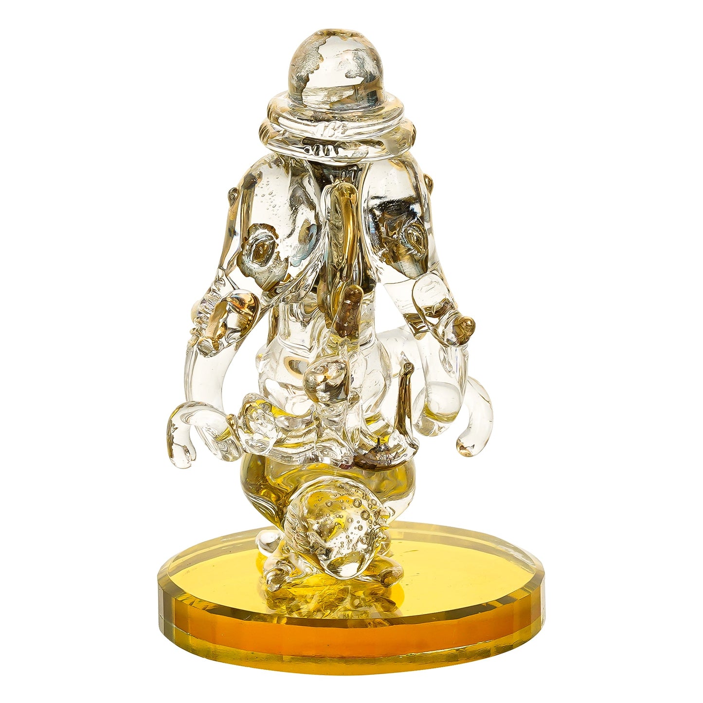 Webelkart Premium Dubble Side Crystal Ganesha Statue Decorative Showpiece,Ganesha Murti for Temple Decor Ganpati Idol Figurine for Temple| Ganesha Idol for Car Dashboard (