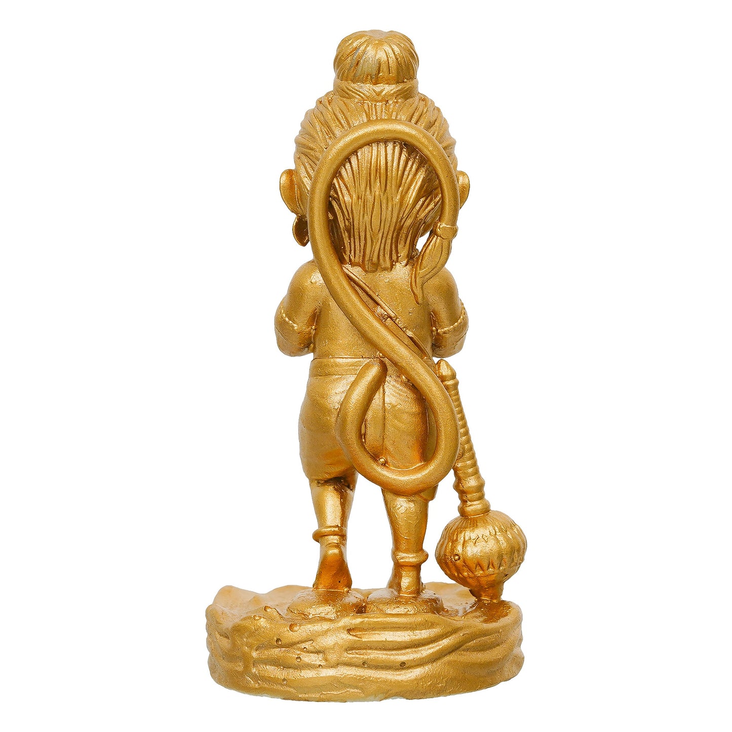 Webelkart Premium Resin Bal Lord Hanuman Showpiece for Home Decor, Hanuman Idol Statue for Car Dashboard | Hanuman Ji Bajrang Bali Ki Murti for Home and Office Temple (3.14" Inches Gold)