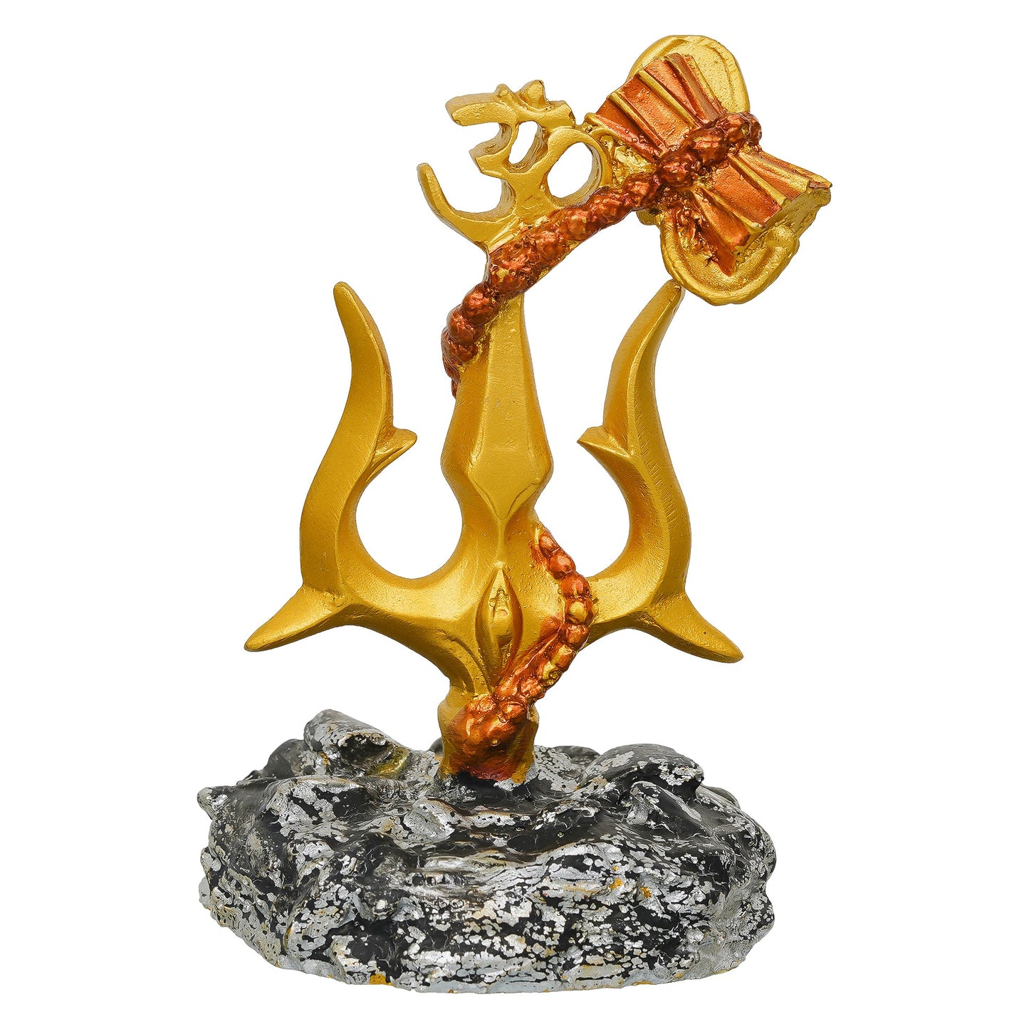 Webelkart Premium Shiva Trishul with Damaru for Car Dashboard,Pooja Decor Beautiful Mahakal Trishul for Home Decor (4" Inches)