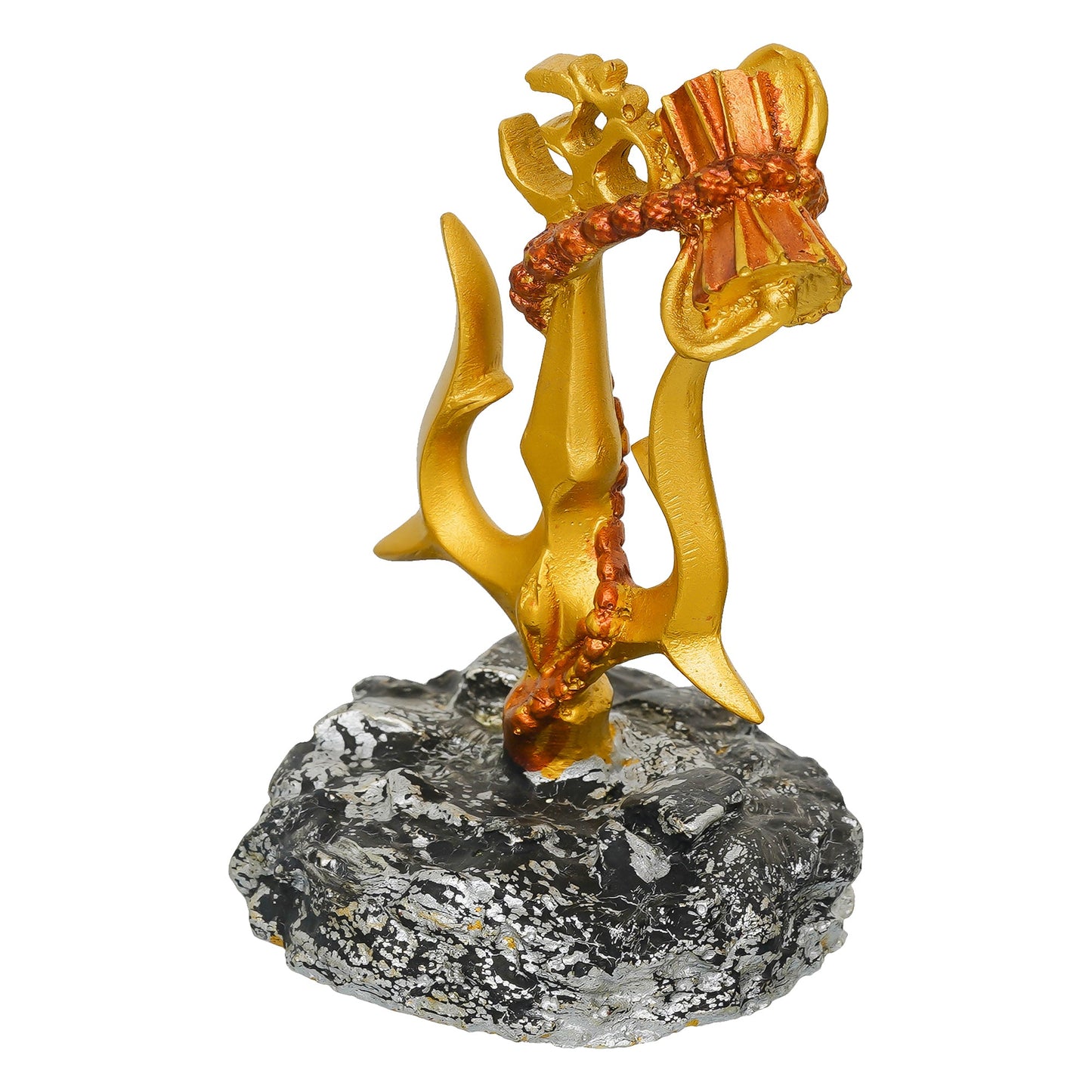 Webelkart Premium Shiva Trishul with Damaru for Car Dashboard,Pooja Decor Beautiful Mahakal Trishul for Home Decor (4" Inches)