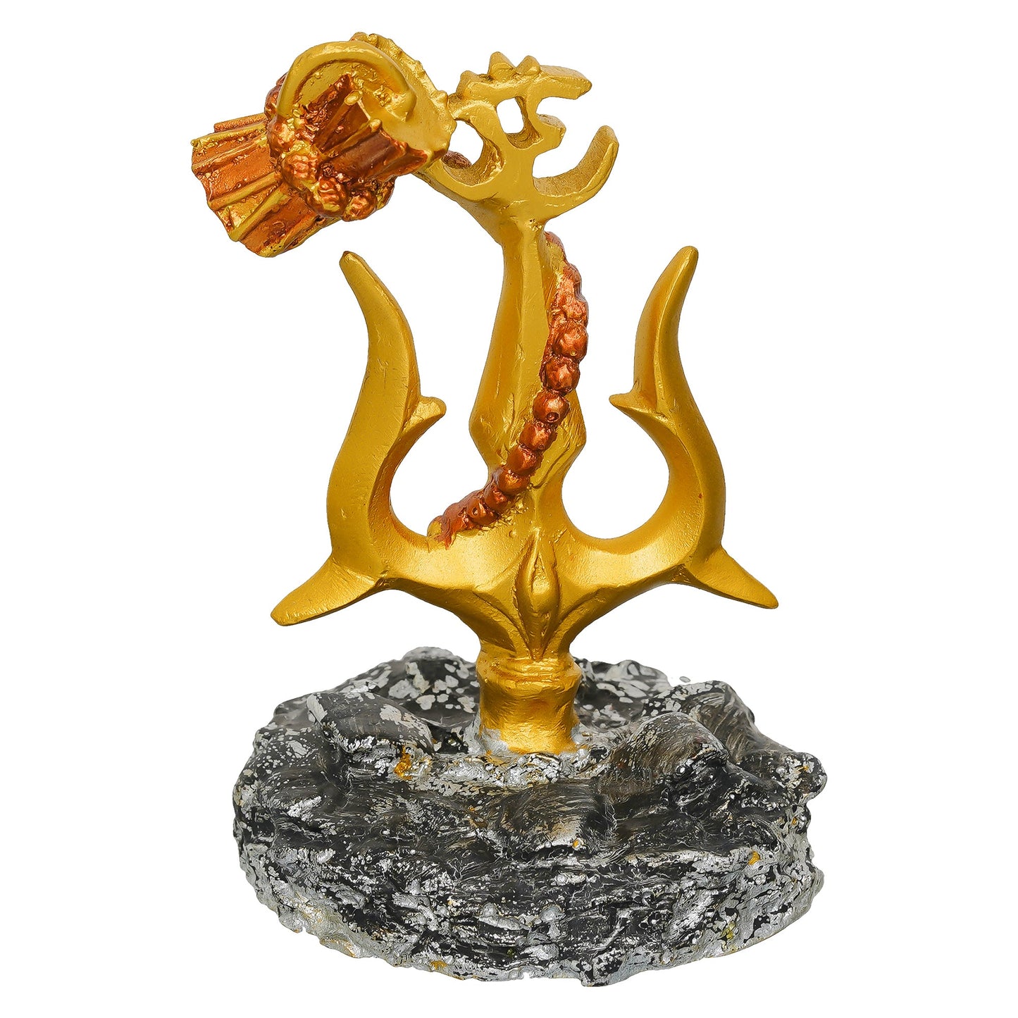 Webelkart Premium Shiva Trishul with Damaru for Car Dashboard,Pooja Decor Beautiful Mahakal Trishul for Home Decor (4" Inches)