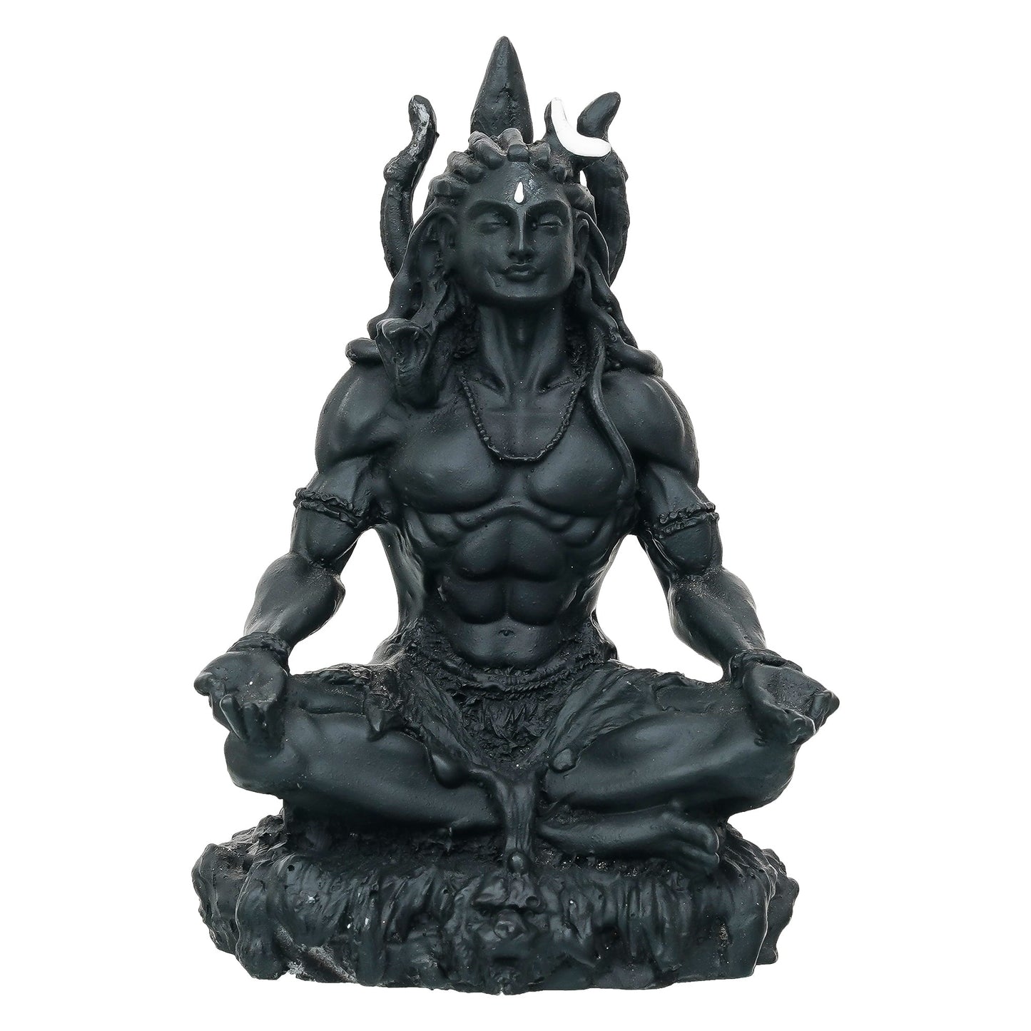 Webelkart Premium Resin Small Black Adiyogi Shiva Statue for Car Dashboard,Good Luck Gift for Home Decor, 3D Printed Adiyogi Shiva (3.34" Inches) Shiv Ji Murti for Home Decor