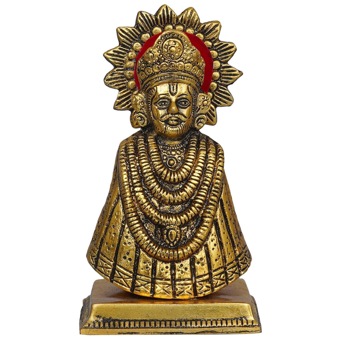 JaipurCrafts Premium Baba Khatu Shyam ji Idol Statue Showpiece for Home and Pooja Decoration | Khatu Shyam Murti for Home and Car Dashboard (Gold , 6.5 Inches)