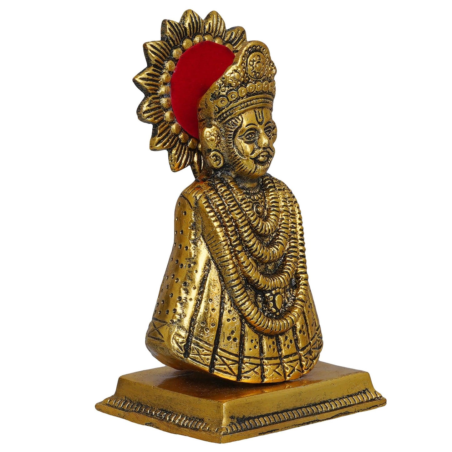 JaipurCrafts Premium Baba Khatu Shyam ji Idol Statue Showpiece for Home and Pooja Decoration | Khatu Shyam Murti for Home and Car Dashboard (Gold , 6.5 Inches)