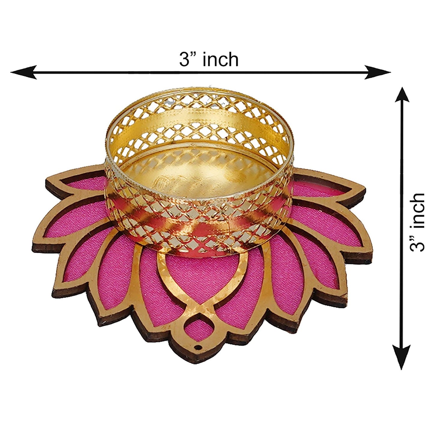 JaipurCrafts Premium Set of 4 Lotus Shape Tealight Candle Holder for Home and Office Decor | tealight Candle Holder for Diwali Decorations | Diwali Candles for Decorations Pack of 4 , 3 Inches