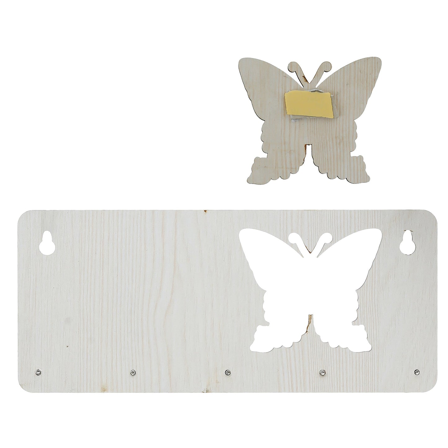 Webelkart Premium Home is Where The Heart is Wooden Key Holder for Home/Office Decor, Key Hanger for Wall Decor,Key Stand (with Butterfly Cutout)