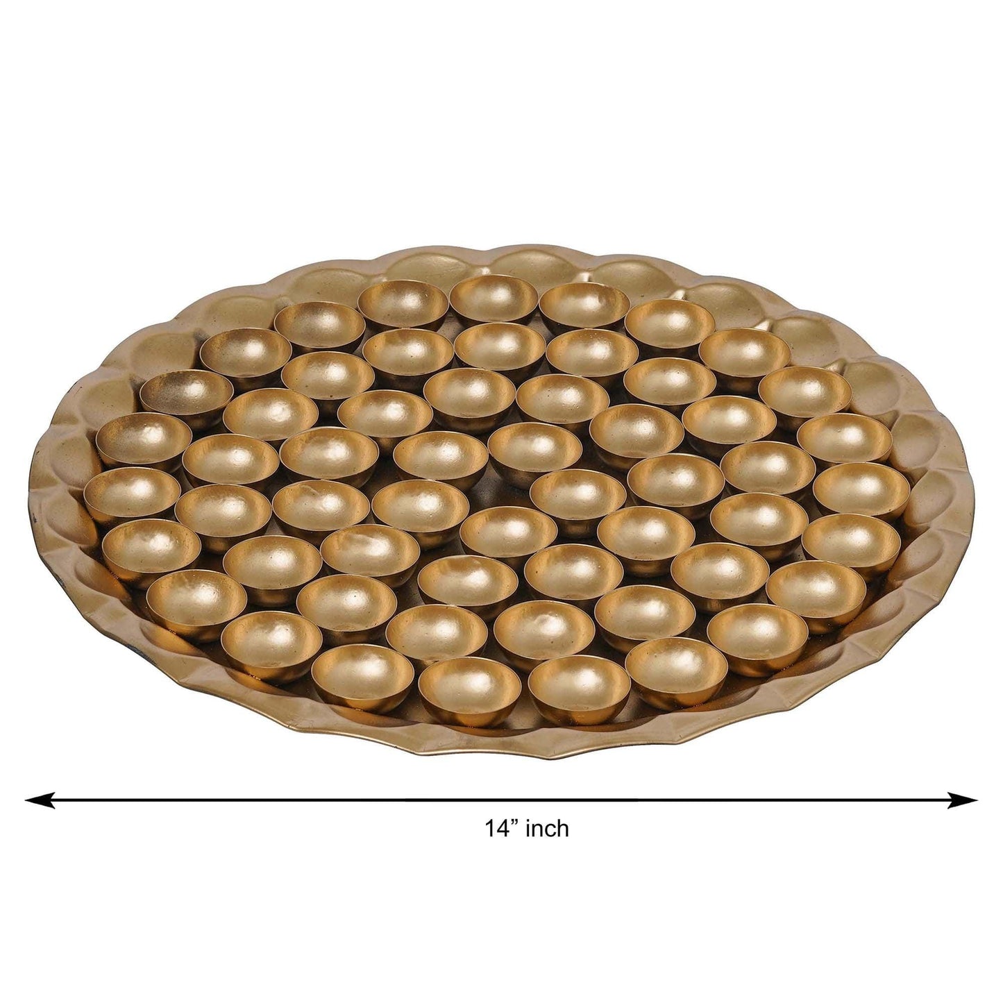 Webelkart Premium Chappan Bhog Thali/ Decorative Poojan Thali for Temple and Pooja Room Decor- Traditional Pooja Thali-56 Bhog Thali for Laddu Gopal ( 14 Inches)