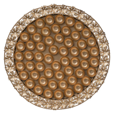 Webelkart Premium Flowers Chappan Bhog Thali/ Decorative Poojan Thali for Temple and Pooja Room Decor- Traditional Pooja Thali,56 Bhog Thali for laddu Gopal ( 15.5 Inches)